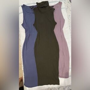 Chic Sleeveless Midi Dress Set - Green, Purple, Blue